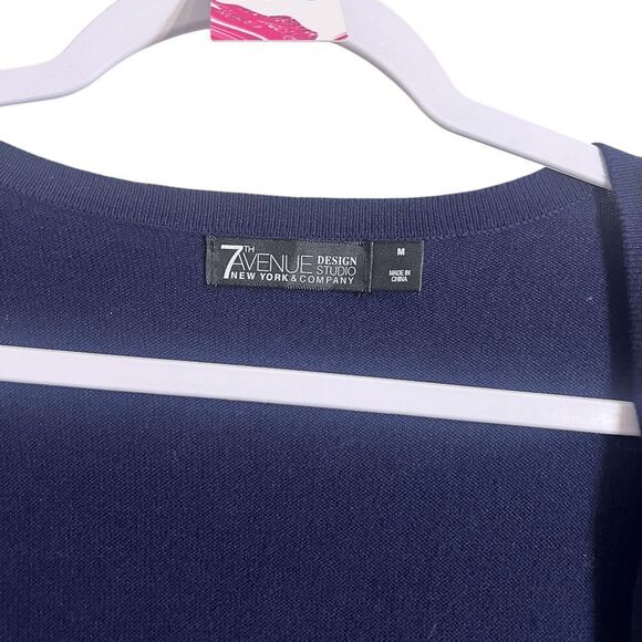 New York & Company Open Front Cardigan Medium Blue - Picture 3 of 3